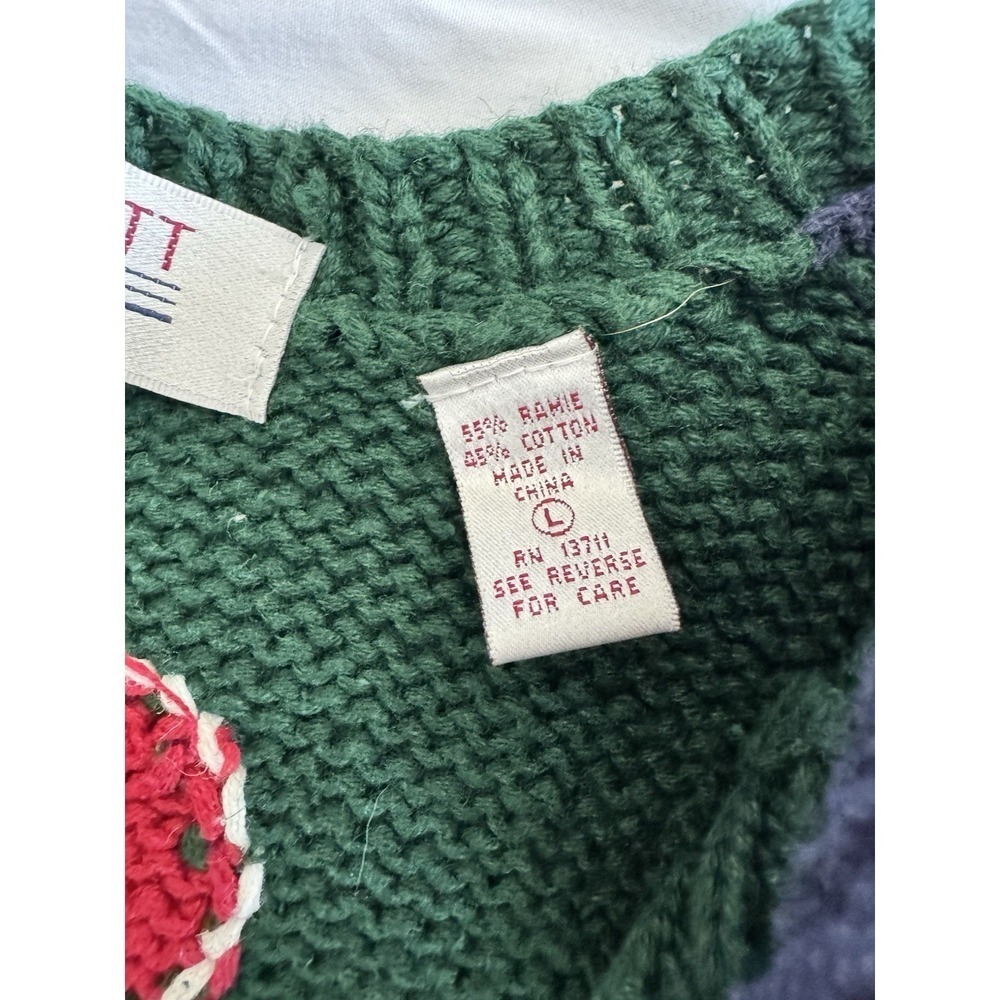 Karen Scott Handknitted Vintage Sweater Vest Large Teddy Bears Hearts Plaid - Picture 6 of 7